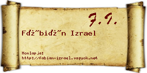 Fábián Izrael névjegykártya